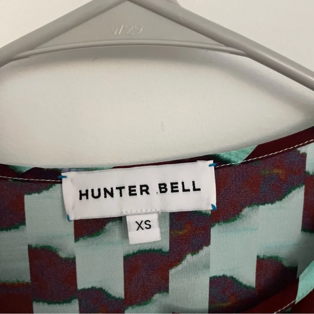 Hunter Bell Subway Tile Finley Blouse Multi Print Women's Top Size XS - Picture 5 of 9